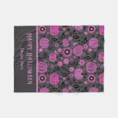 Couverture Polaire Happy Halloween Purple Pumpkin Family Name (Devant (Horizontal))