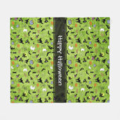 Couverture Polaire Happy Halloween Random Iconic Motif Green (Devant (Horizontal))