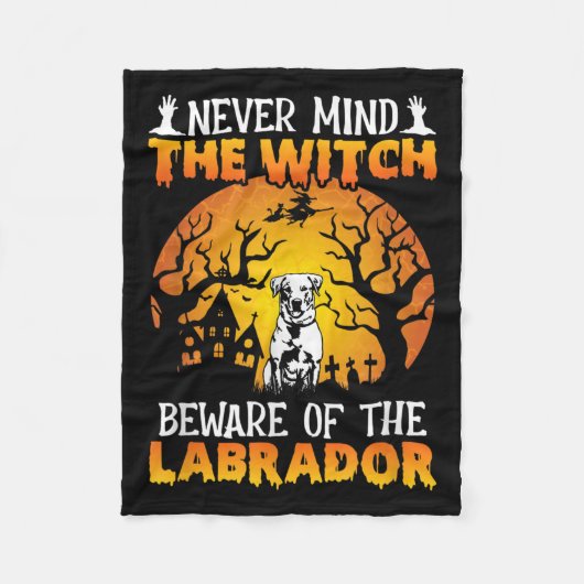 Couverture Polaire Happy Halloween Vibes Decor Beware Of The Labrador (Devant)