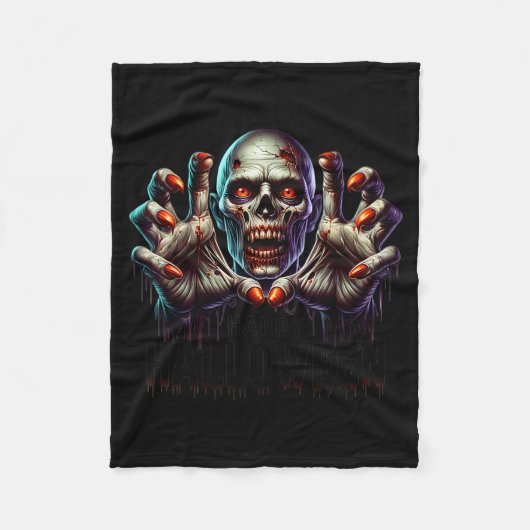 Couverture Polaire Happy Halloween Zombie Hands Funny Halloween Costu (Devant)
