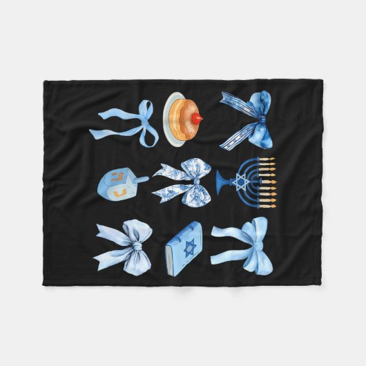 Couverture Polaire Happy Hanukkah Coquette Bow Chanukah Jewish Women (Devant (Horizontal))