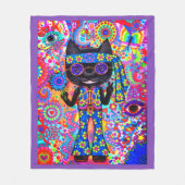 Couverture Polaire Happy Hippie Chat Lunettes de soleil Paix Signale  (Devant)