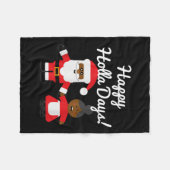 Couverture Polaire Happy Holla Days Santa And Mrs Claus Black Christm (Devant (Horizontal))
