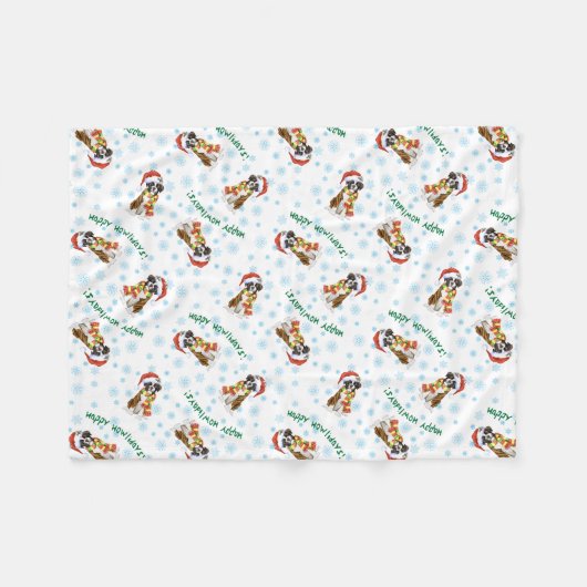 Couverture Polaire Happy Howlidays Boxer Fleece Blanket (Devant (Horizontal))