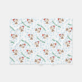 Couverture Polaire Happy Howlidays Bulldog (Devant (Horizontal))