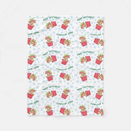 Couverture Polaire Happy Howlidays Frenchie (Devant)