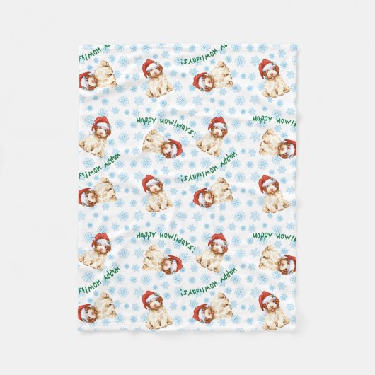 Couverture Polaire Happy Howlidays Lagotto Romagnolo Fleece Blanket (Devant)