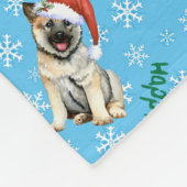 Couverture Polaire Happy Howlidays Norwegian Elkhound Fleece Blanket (Coin)