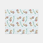 Couverture Polaire Happy Howlidays Smooth Fox Terrier (Devant (Horizontal))
