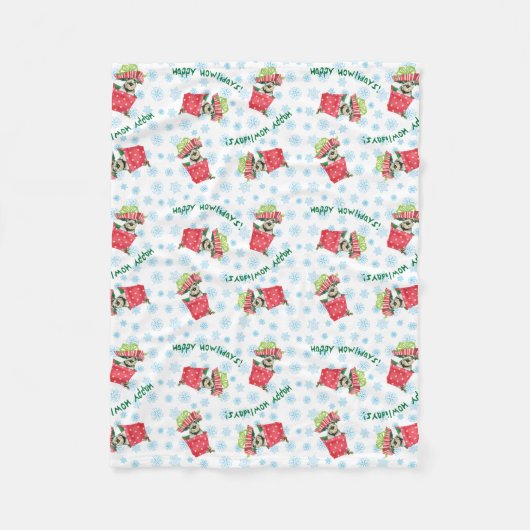 Couverture Polaire Happy Howlidays Standard Schnauzer (Devant)