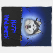 Couverture Polaire Happy Howloween Husky (Devant (Horizontal))
