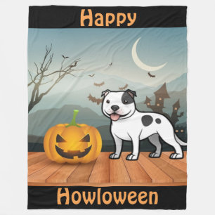 Couverture Polaire Happy Howloween Staffordshire Bull Terrier