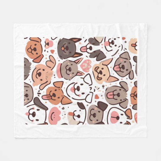Couverture Polaire Happy mignon Motif 1 (Devant (Horizontal))