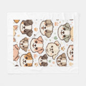 Couverture Polaire Happy mignon Motif Puppies (Devant (Horizontal))
