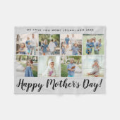 Couverture Polaire Happy Mother's Day 8 Photo Custom Message Grey (Devant (Horizontal))