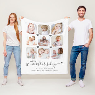 Couverture Polaire Happy Mothers Day 9 Photos personnalisées