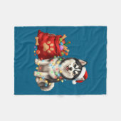 Couverture Polaire Happy Msky Christmas Lights Dog Mom Msky (Devant (Horizontal))
