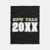 Couverture Polaire Happy New Year 2026 Black Silver Gold Glitter (Devant)