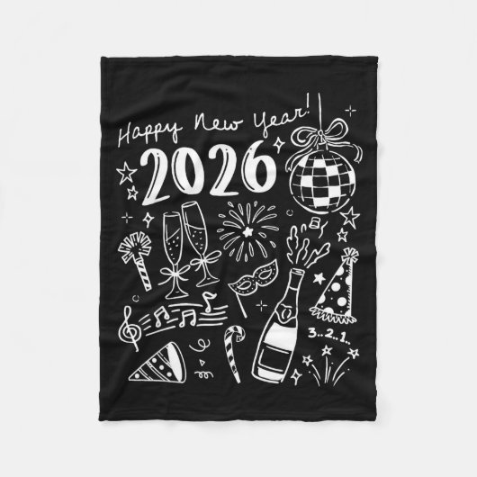 Couverture Polaire Happy New Year 2026 Bow Funny (Devant)