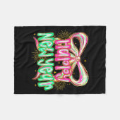 Couverture Polaire Happy New Year 2026 Brushstroke Coquette Firework (Devant (Horizontal))