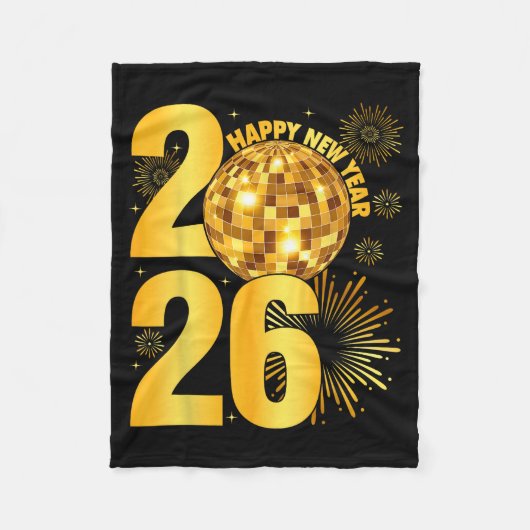 Couverture Polaire Happy New Year 2026 Coquette Bow Disco Ball New Ye (Devant)