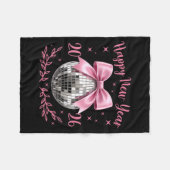 Couverture Polaire Happy New Year 2026 Coquette Nk Bow Disco Ball Wom (Devant (Horizontal))