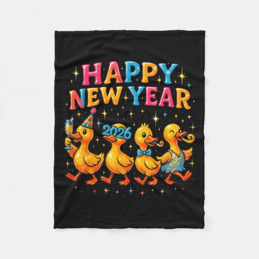 Couverture Polaire Happy New Year 2026 Cute Duck Party Gift  (Devant)