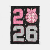 Couverture Polaire Happy New Year 2026 Disco Ball Nk Coquette Bow Fam (Devant)