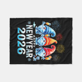 Couverture Polaire Happy New Year 2026 Gnomes Family Party New Years (Devant (Horizontal))