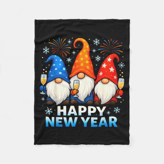 Couverture Polaire Happy New Year 2026 Gnomes Matching Family New Yea (Devant)