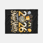 Couverture Polaire Happy New Year 2026 Gold Party Celebration Gift  (Devant (Horizontal))