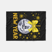 Couverture Polaire Happy New Year 2026 Golden Disco Ball Bow New Year (Devant (Horizontal))