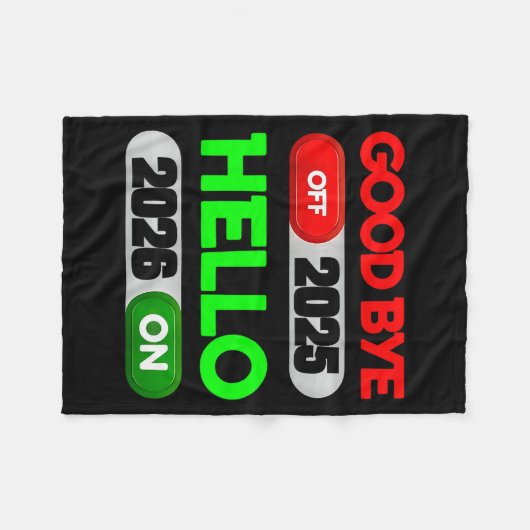 Couverture Polaire Happy New Year 2026 Goodbye 2025 Hello 2026 (Devant (Horizontal))