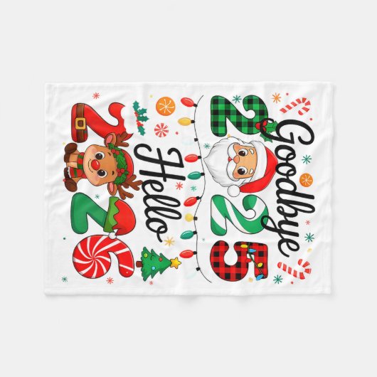 Couverture Polaire Happy New Year 2026 Goodbye 2025 Hello 2026 (Devant (Horizontal))