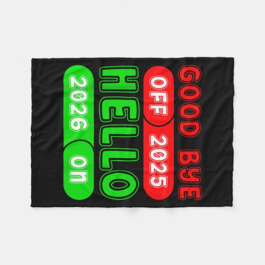 Couverture Polaire Happy New Year 2026 Goodbye 2025 Hello 2026 Matchi (Devant (Horizontal))