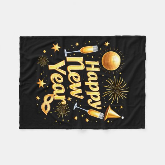 Couverture Polaire Happy New Year 2026 New Years Eve Party Countdown (Devant (Horizontal))