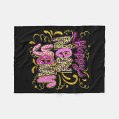 Couverture Polaire Happy New Year Hello 2026 Retro Leopard  (Devant (Horizontal))