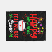Couverture Polaire Happy New Year Icu Nurse Crew Reindeer Nurse Chris (Devant (Horizontal))