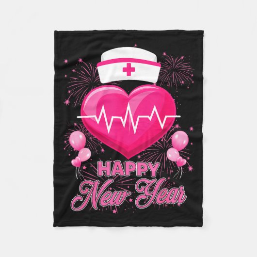 Couverture Polaire Happy New Year Nurses Heartbeat New Years Eve Part (Devant)