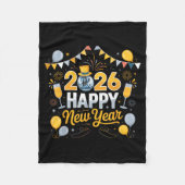 Couverture Polaire Happy New Year Party 2026 Balloon Family Matching (Devant)