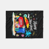 Couverture Polaire Happy New Year Party 2026 Family Matching Vacation (Devant (Horizontal))