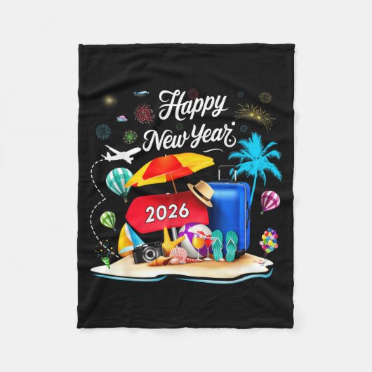 Couverture Polaire Happy New Year Party 2026 Family Matching Vacation (Devant)