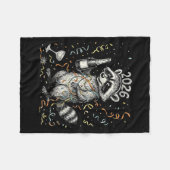 Couverture Polaire Happy New Year Raccoon With Champagne Funny New Ye (Devant (Horizontal))