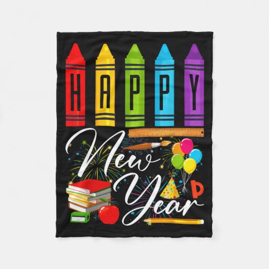 Couverture Polaire Happy New Year Teacher Fireworks New Years Eve Par (Devant)