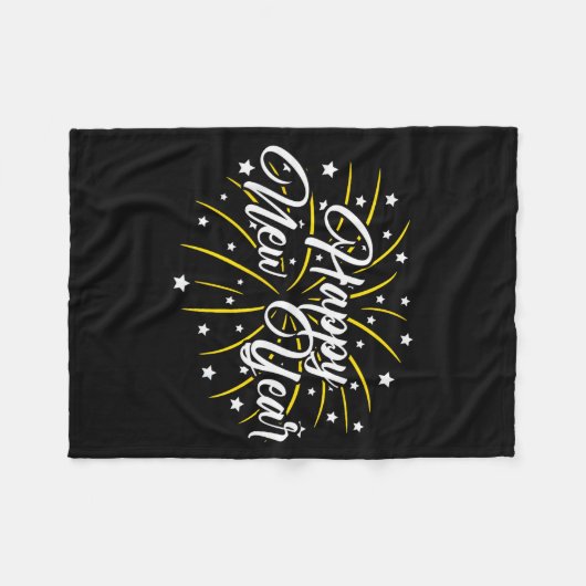 Couverture Polaire Happy New Year Tee Uni-kids Black Small (Devant (Horizontal))