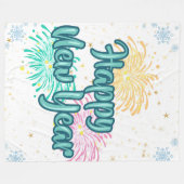 Couverture Polaire Happy New Year Typography Celebration (Devant (Horizontal))