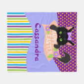 Couverture Polaire Happy Pâques noir Kitty coloré (Devant (Horizontal))