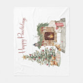 Couverture Polaire Happy Pawlidays Chien Design - Corgi (Devant)