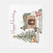 Couverture Polaire Happy Pawlidays Chien Design - Shih Tzu (Devant)