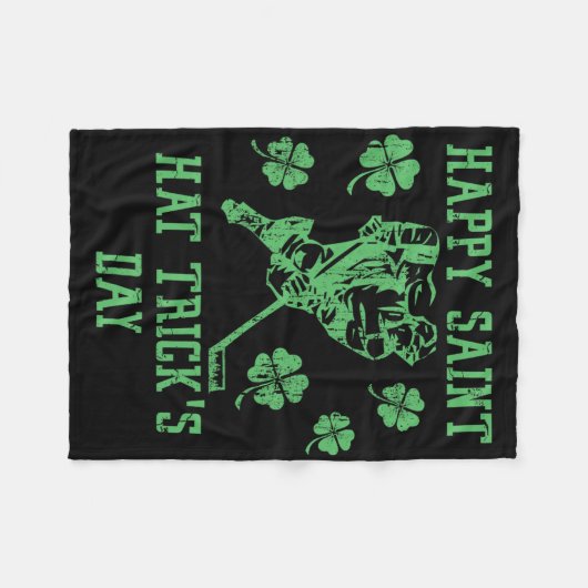 Couverture Polaire Happy Saint Hat Tricks Day Funny St Patrick's Day  (Devant (Horizontal))